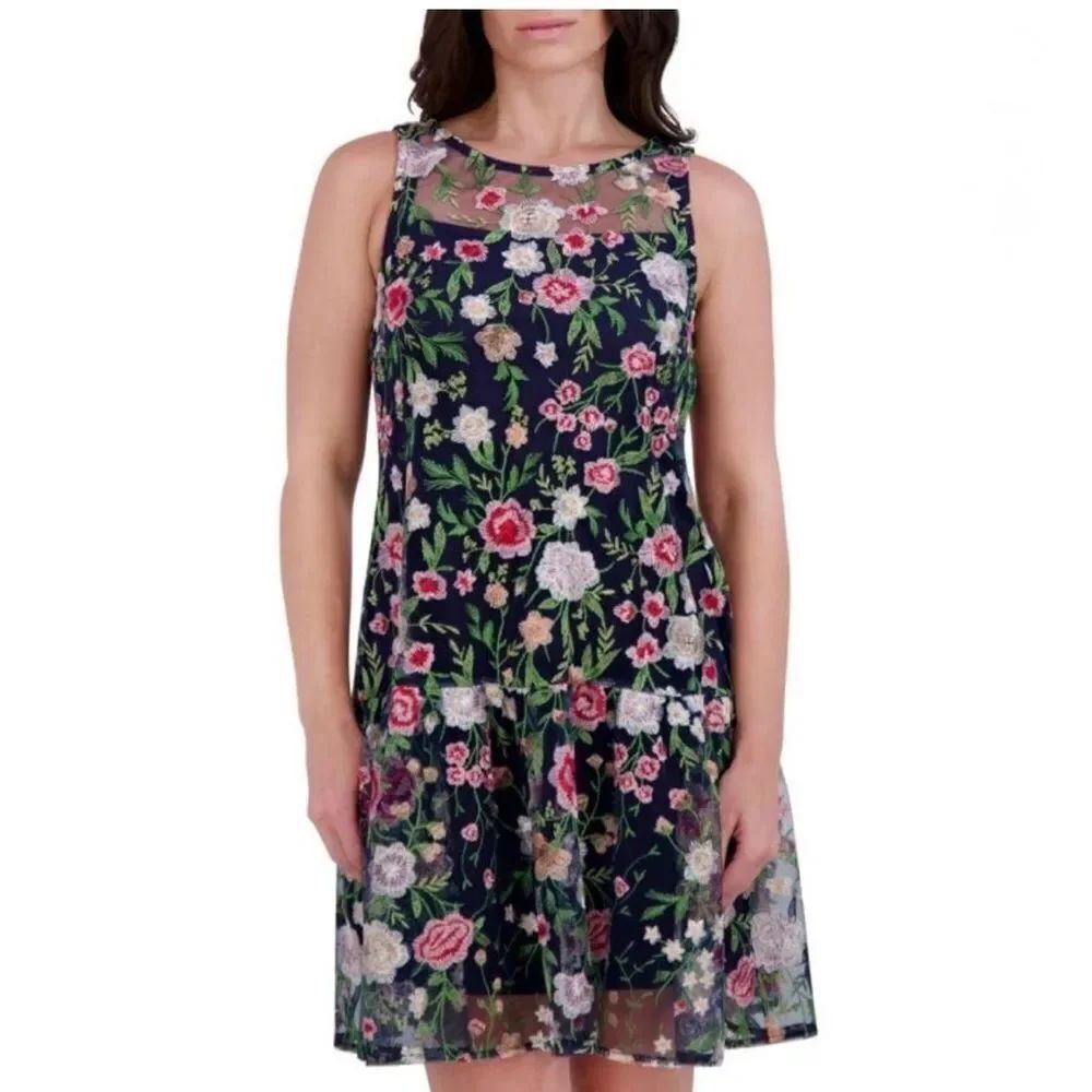 KENSIE
Floral Embroidered A-Line Minidress